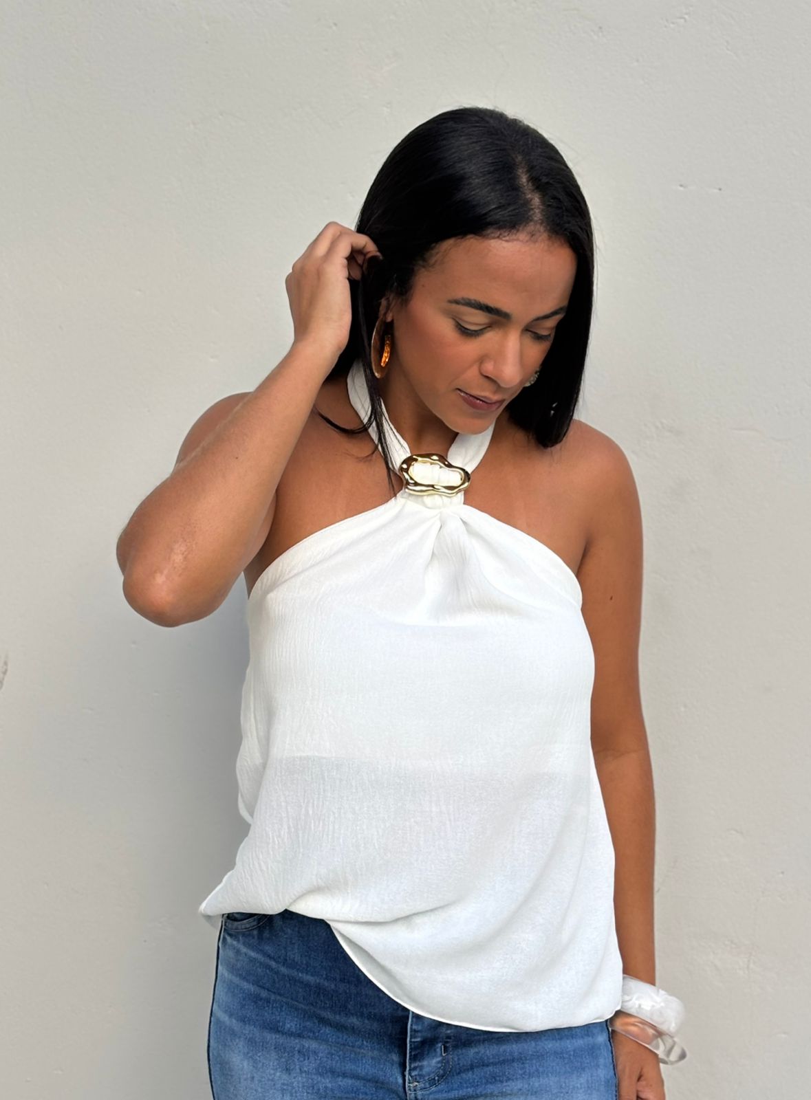 BLUSA DE AMARRAÇÃO NO PESCOÇO LÁNALANA