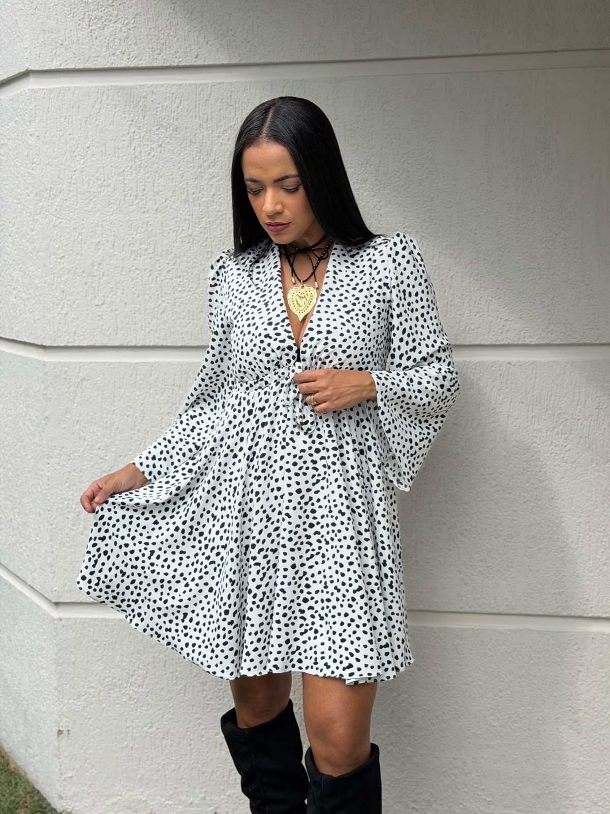 VESTIDO MANGA ESTAMPADO LÁNALANA