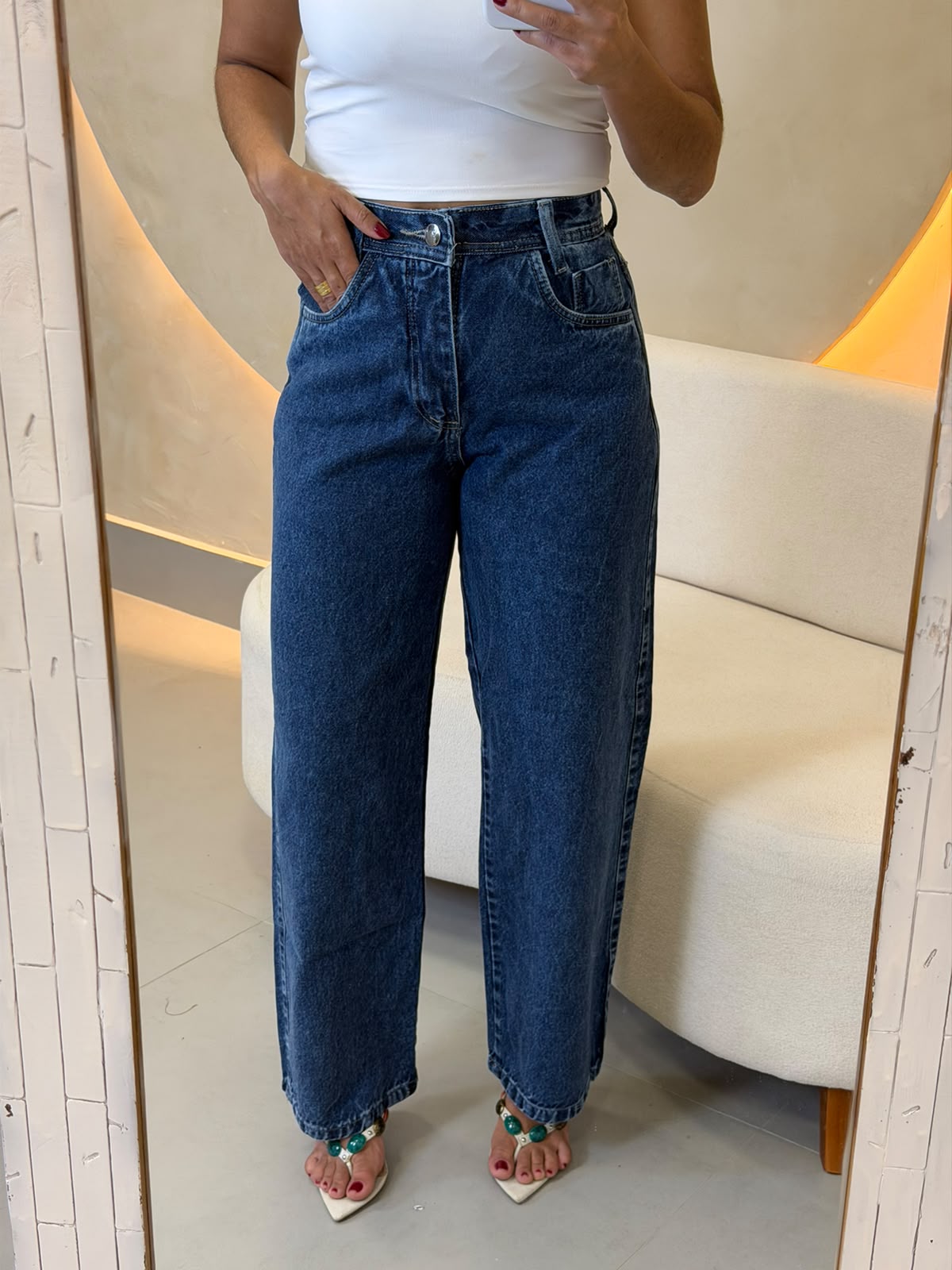 CALÇA JEANS WIDE LEG JULIA