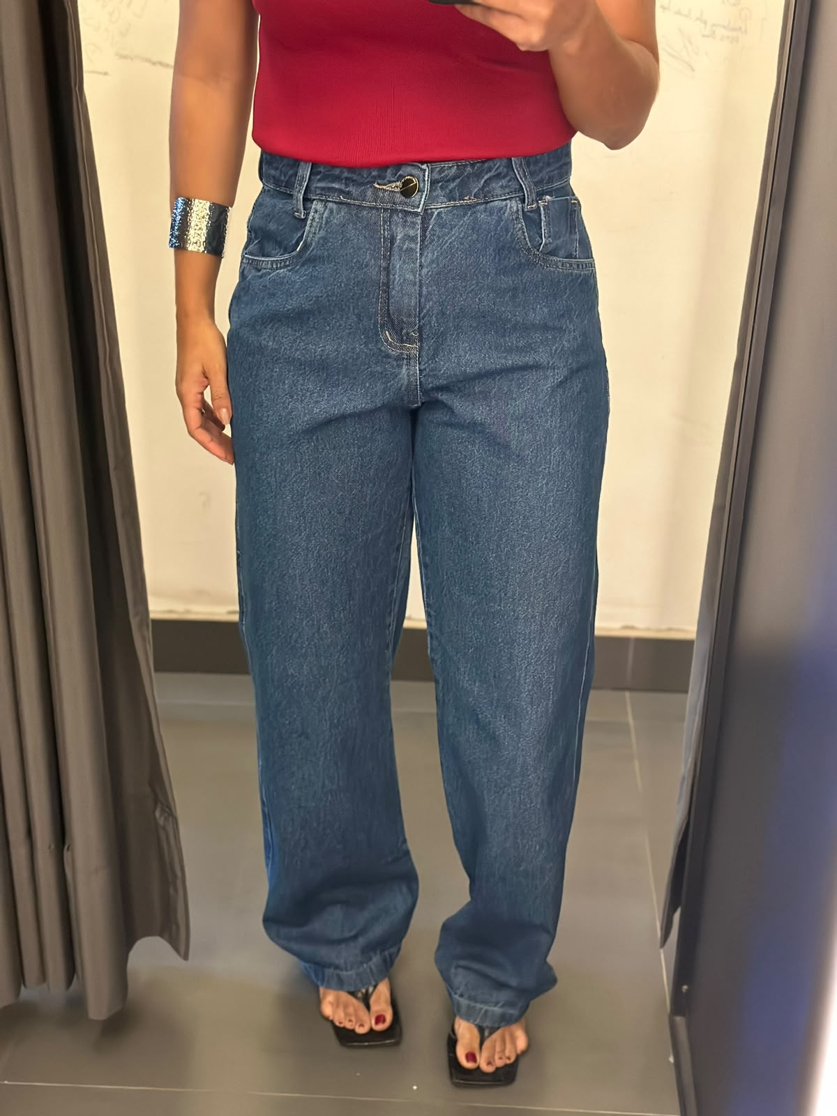 CALÇA WIDE LEG JEANS ESCURO