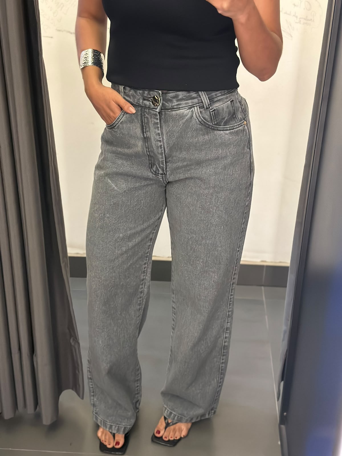 CALÇA JEANS WIDE LEG GRAFITE 5323