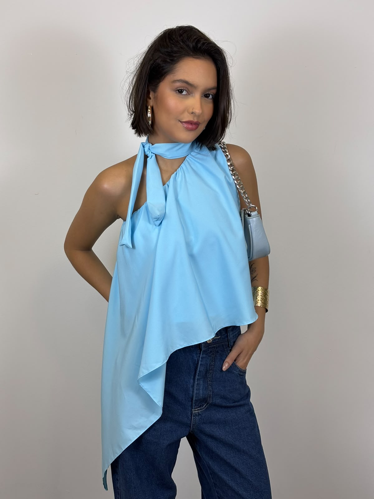 BLUSA UM OMBRO SÓ LÁNALANA 4796