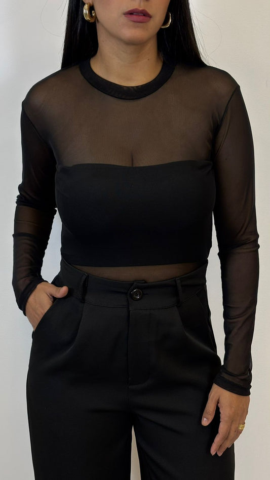 BODY TULE MANGA LONGA