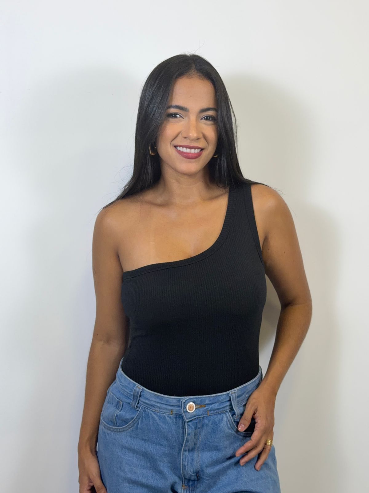 BODY CANELADO UM OMBRO SÓ