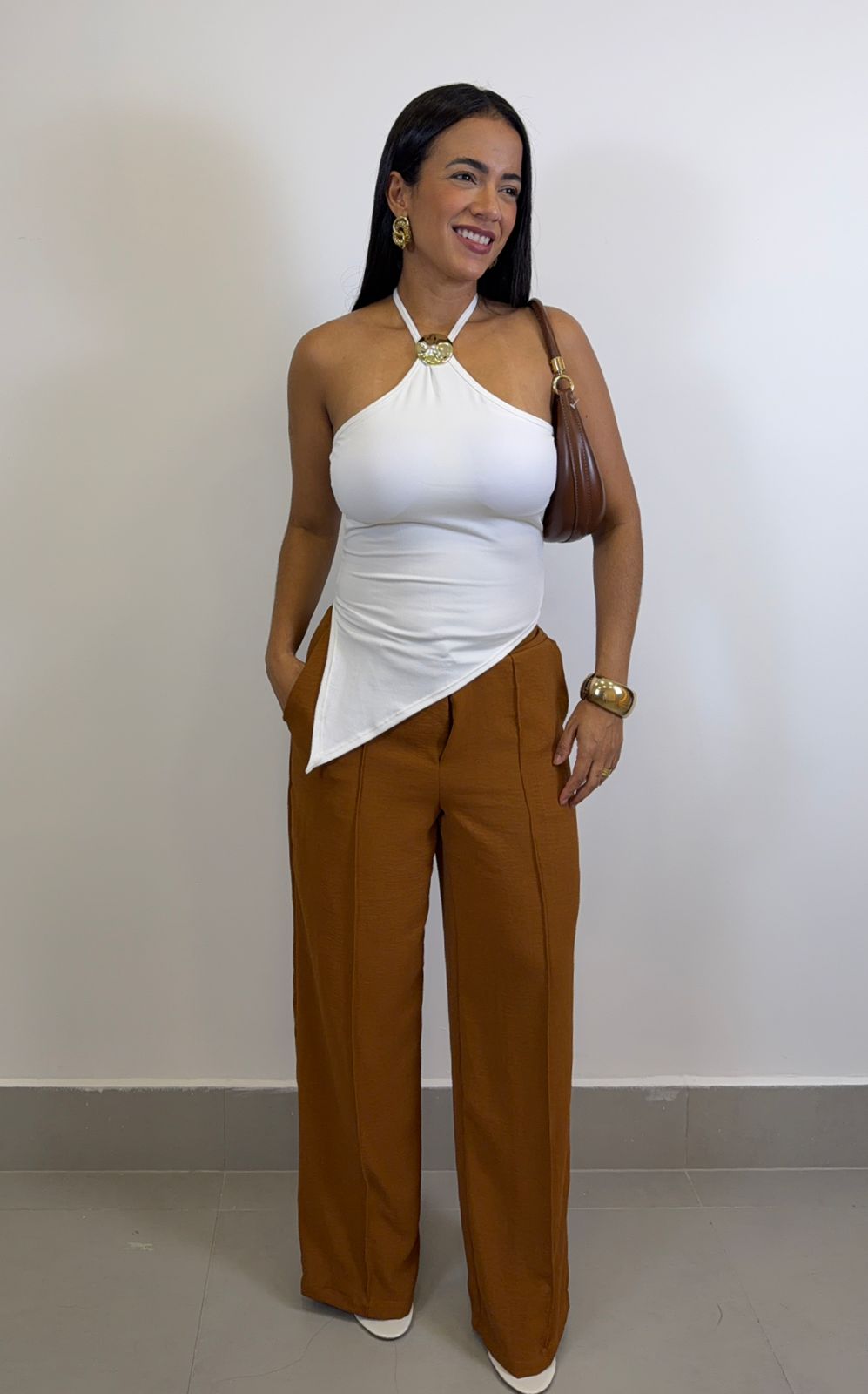 CALÇA PANTALONA CREPE DUNA