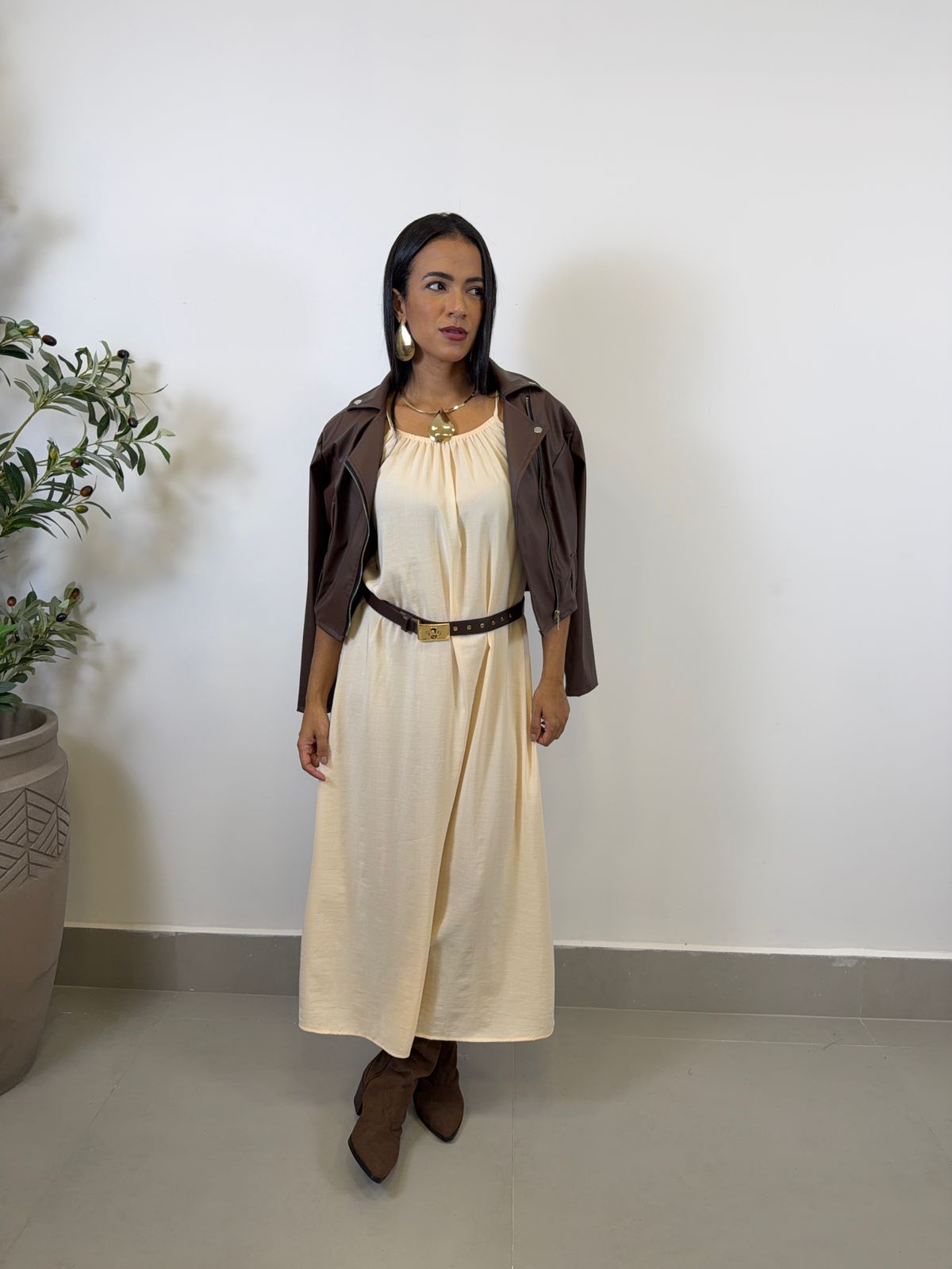 VESTIDO LONGUETE DE ALÇA