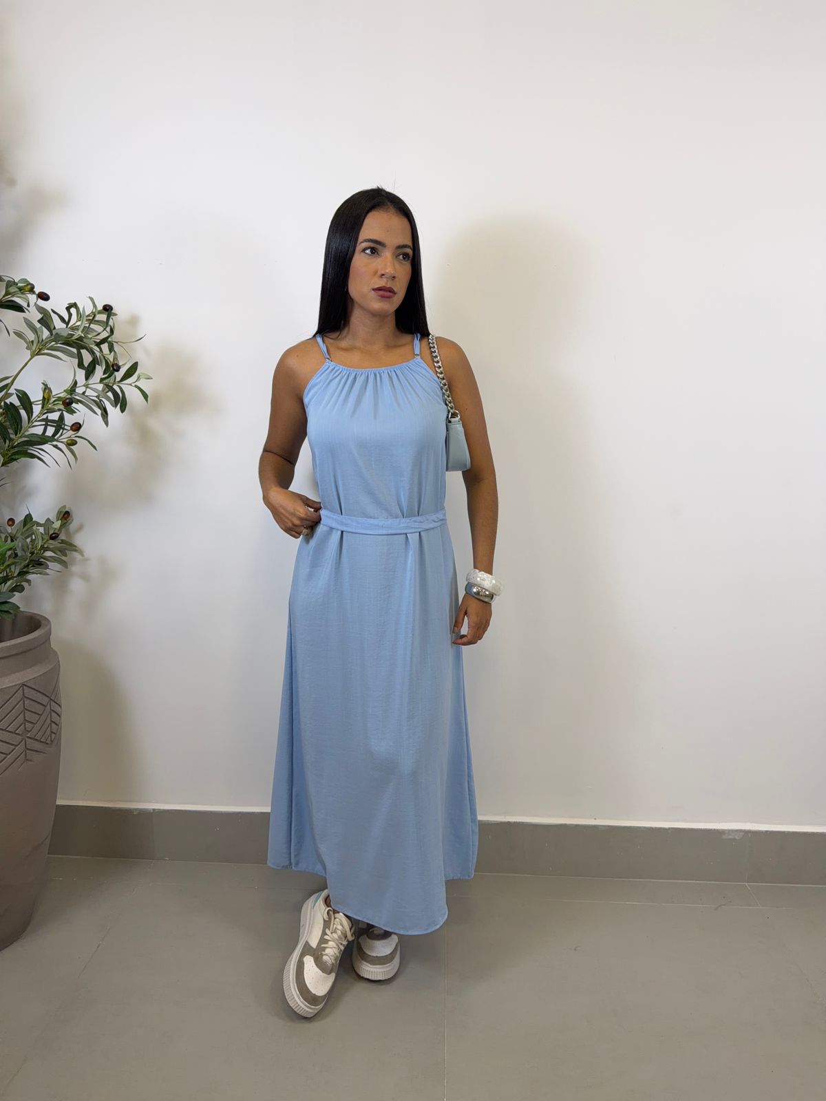 VESTIDO LONGUETE DE ALÇA