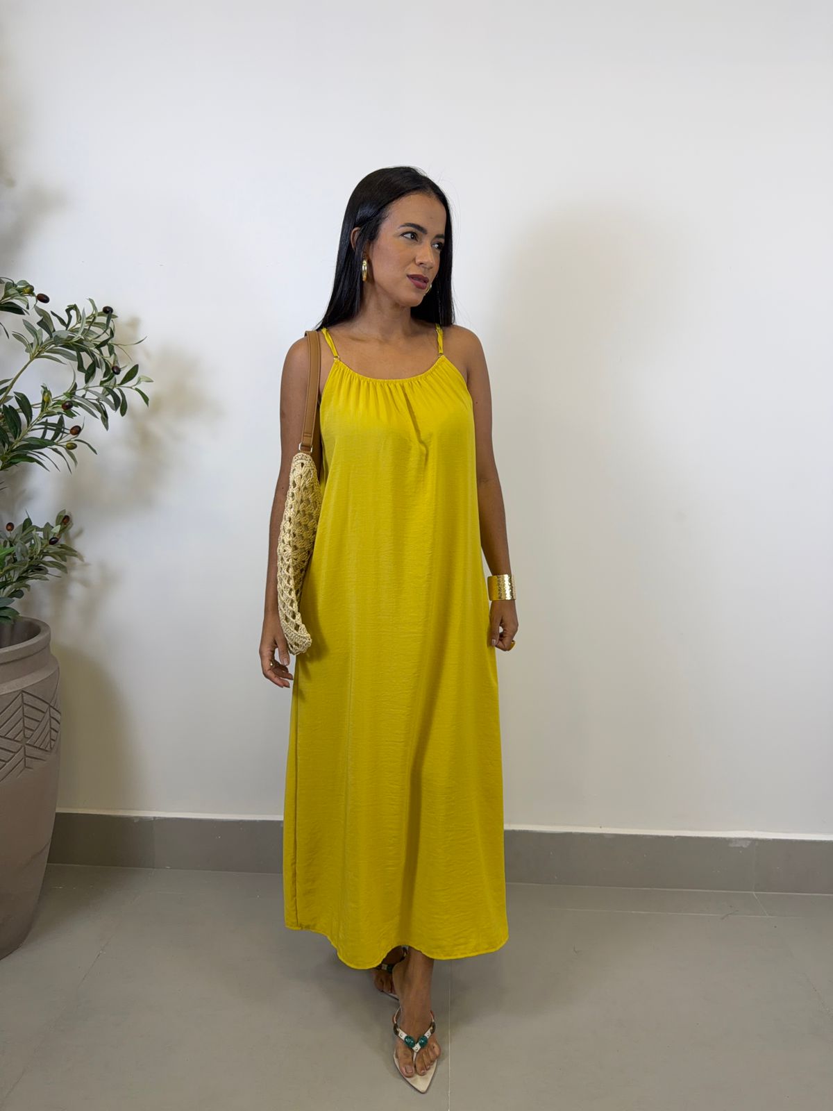 VESTIDO LONGUETE DE ALÇA