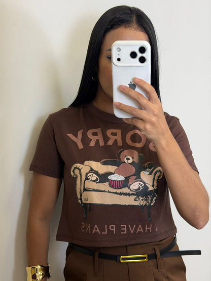 CROPPED 100% ALGODÃO SORRY