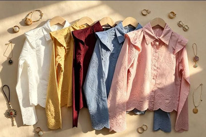 CAMISA COM BABADO NO OMBRO COMBO