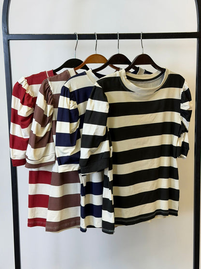 BLUSA LISTRADA MANGA BUFANTE