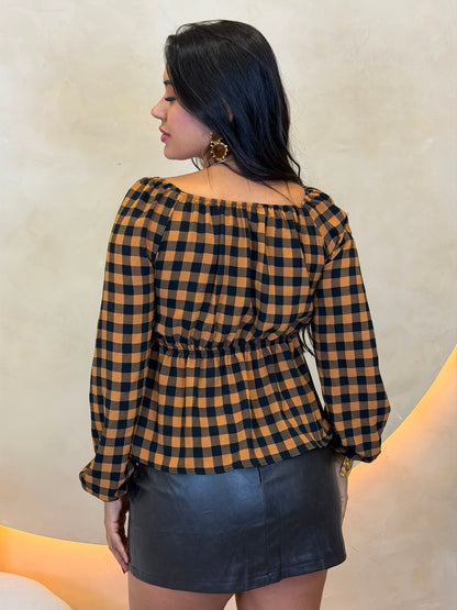 BLUSA XADREZ MANGA LONGA