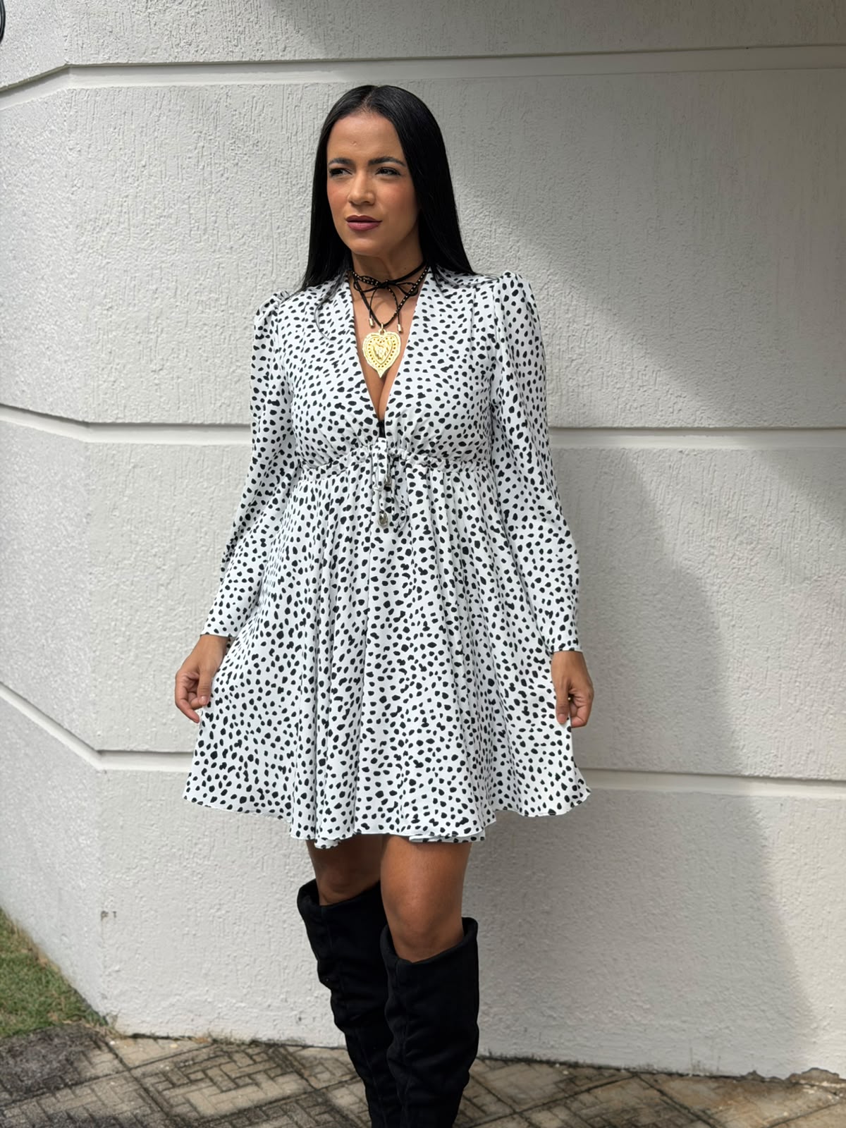 VESTIDO MANGA ESTAMPADO LÁNALANA