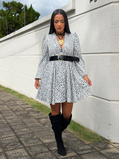 VESTIDO MANGA ESTAMPADO LÁNALANA