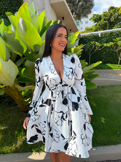 VESTIDO MANGA ESTAMPADO LÁNALANA
