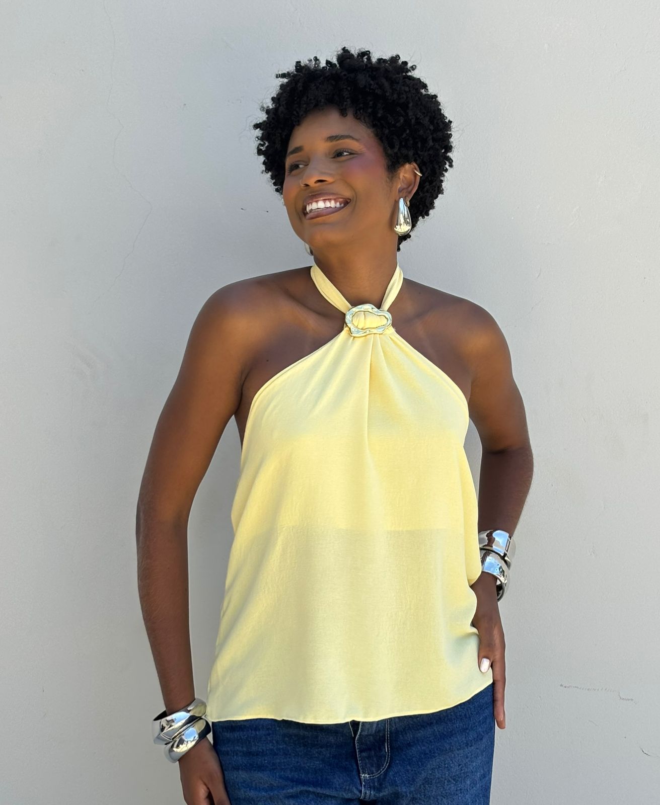 BLUSA DE AMARRAÇÃO NO PESCOÇO LÁNALANA