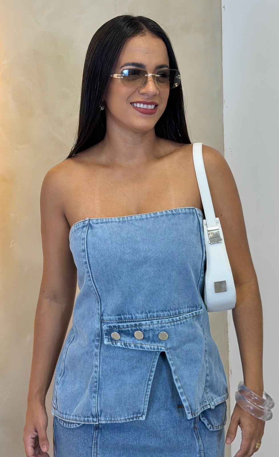BLUSA SEM MANGA JEANS
