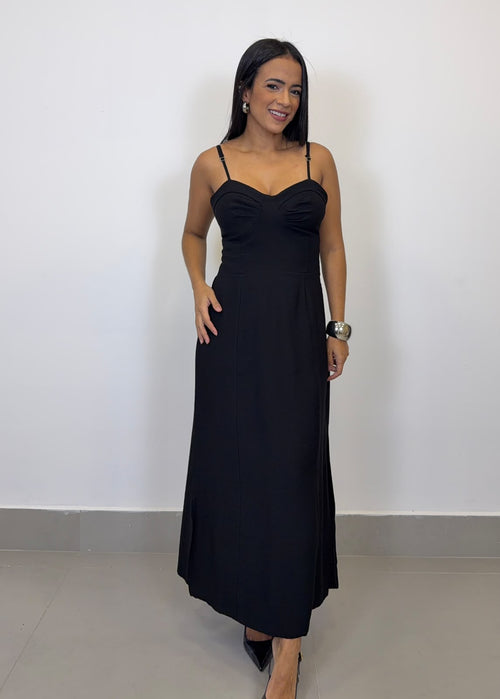 VESTIDO LONGUETE DECOTE NAS COSTAS