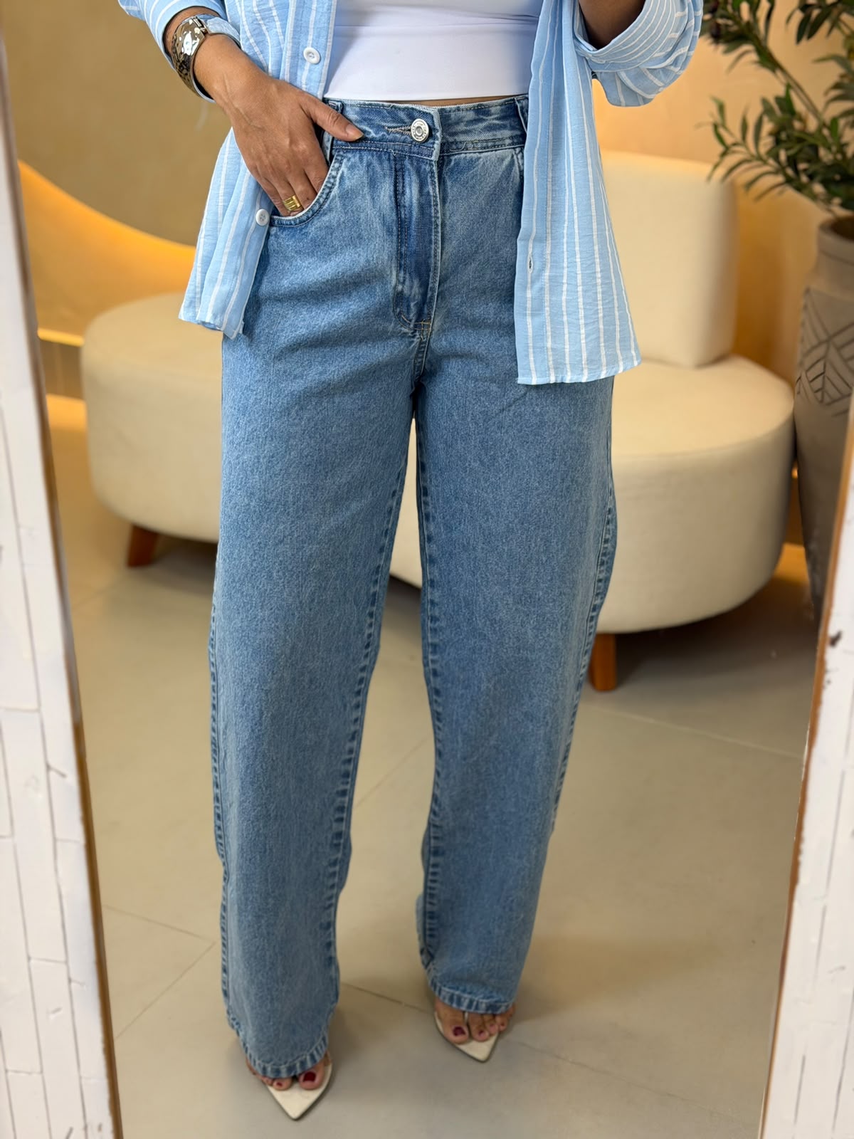 CALÇA JEANS MARMORIZADO CLARA 5323