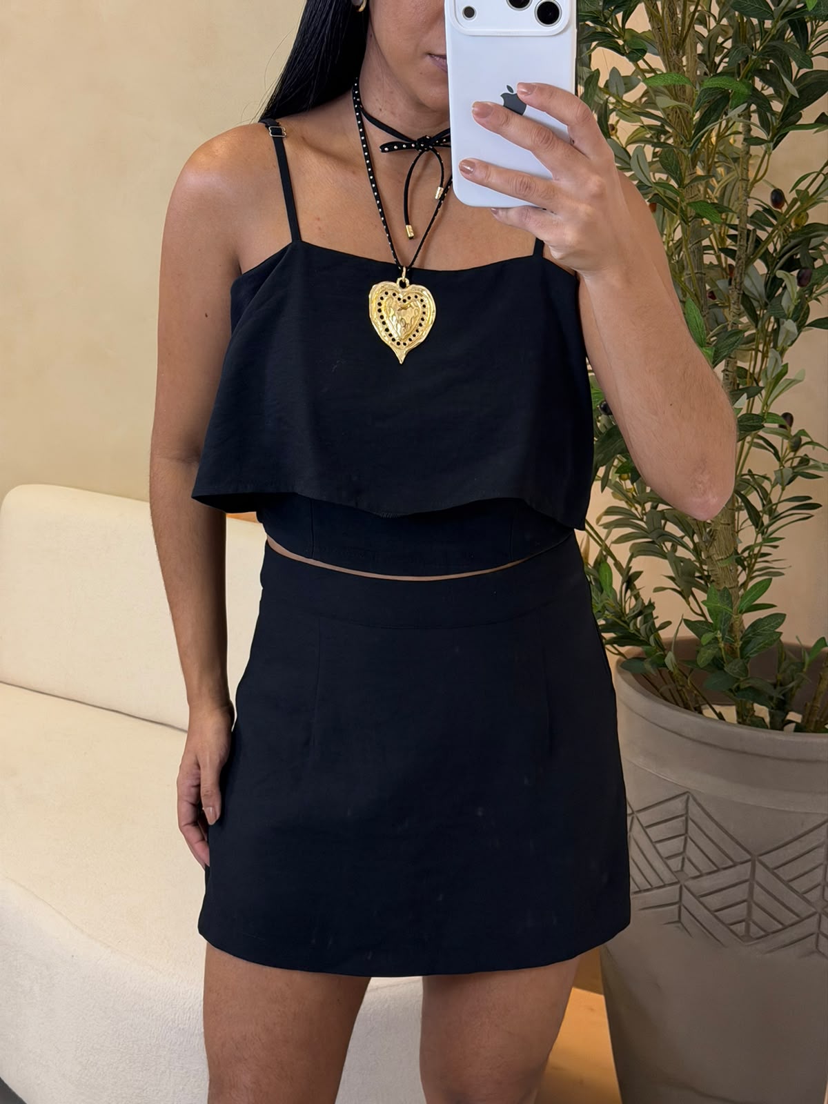 CONJUNTO CROPPED E SHORT SAIA