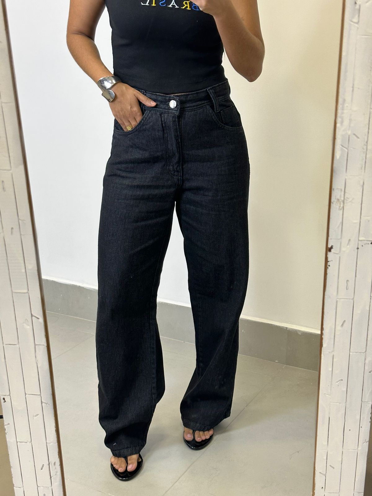 CALÇA JEANS WIDE LEG